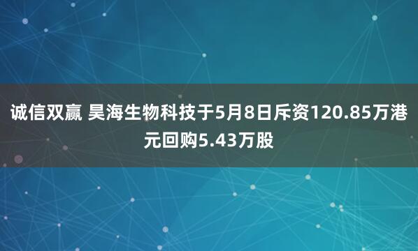 诚信双赢 昊海生物科技于5月8日斥资120.85万港元回购5.43万股